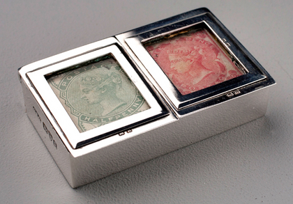 Victorian Silver Double Lidded Twin Stamp Box